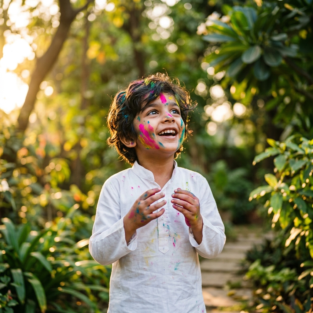 Joyful Indian Child Painting