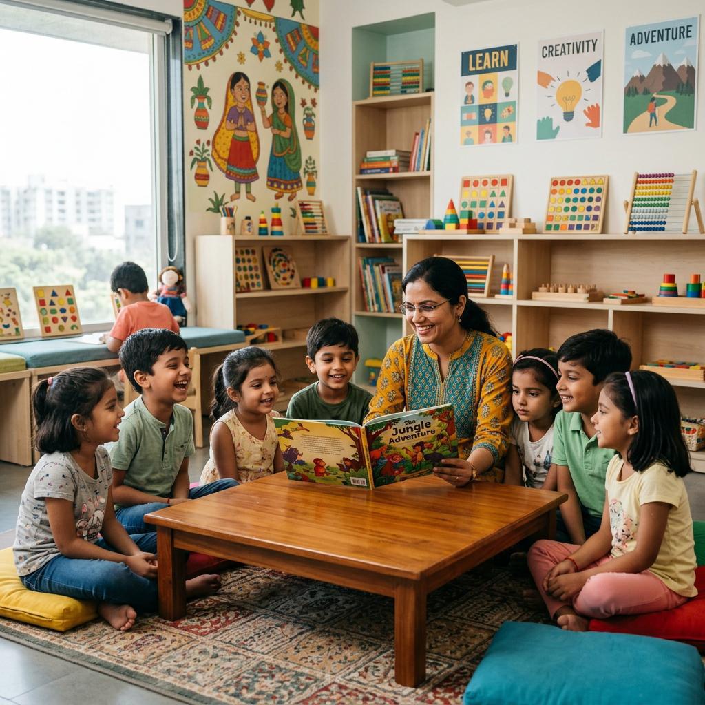 Happy Indian Graduated Students at Roots Kids Ahmedabad